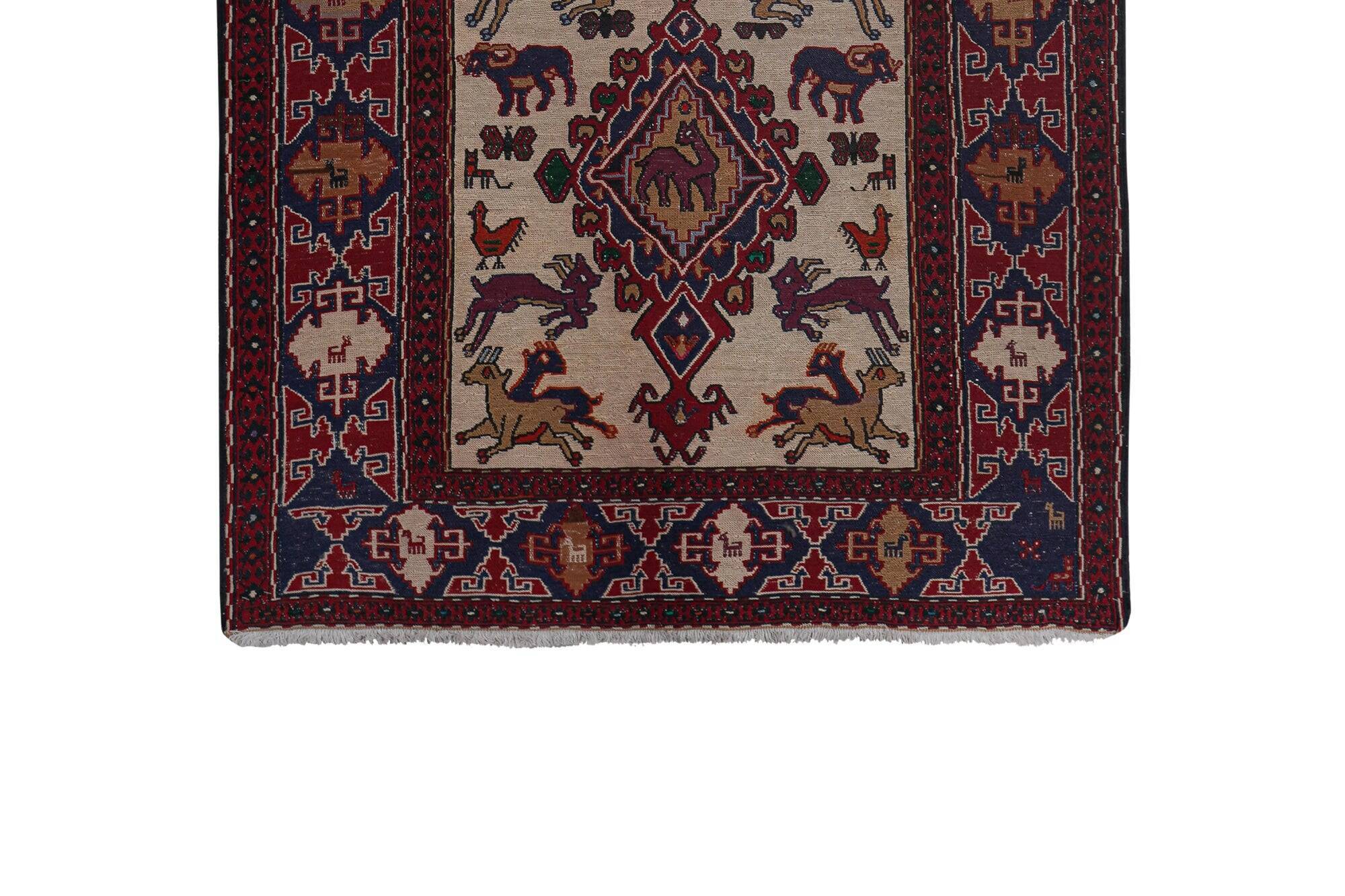Vintage Turkish kilim handwoven 108x143 cm