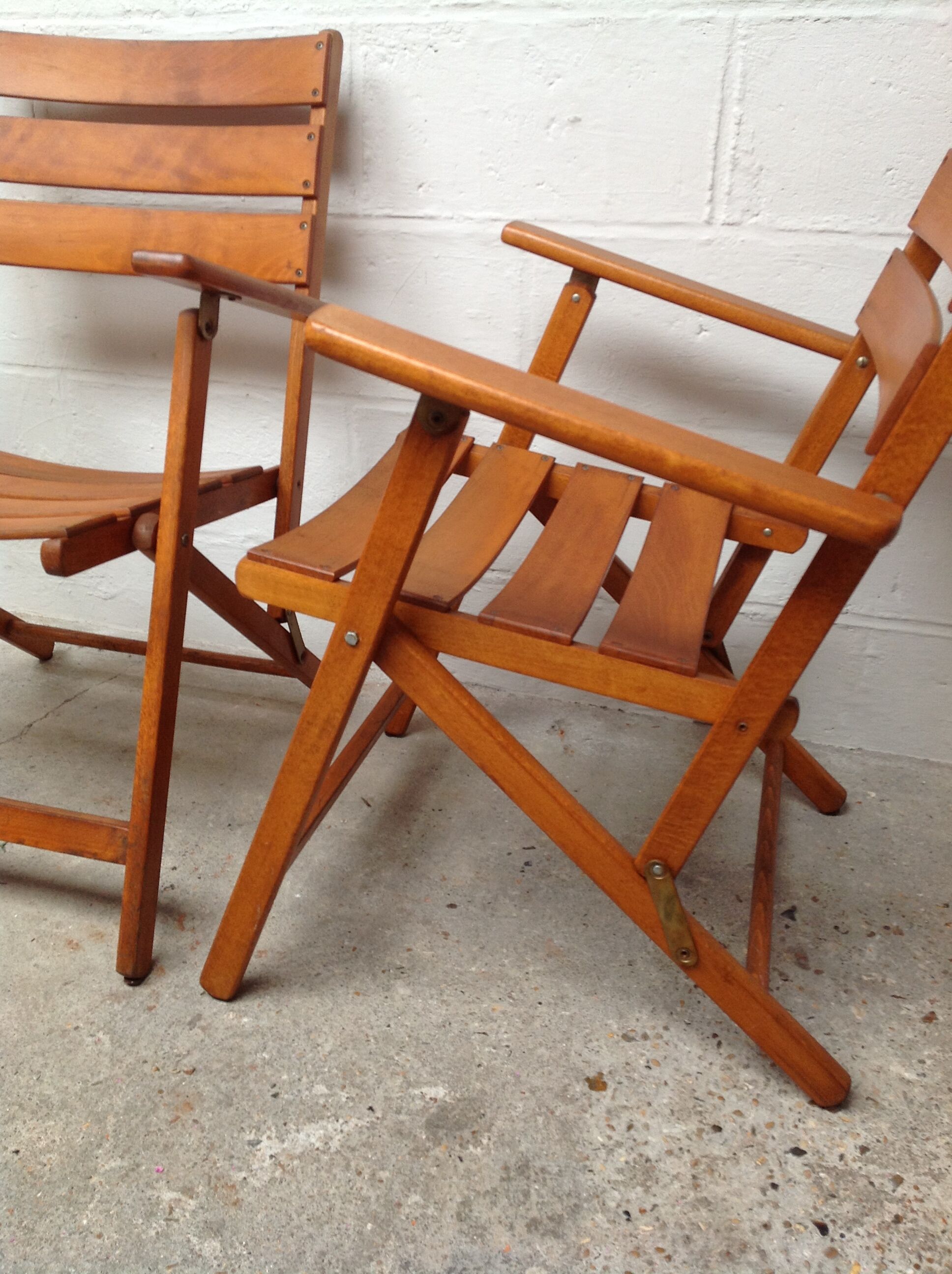 Teak folding chairs