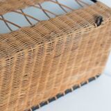 Coat rack 4 hooks in vintage rattan