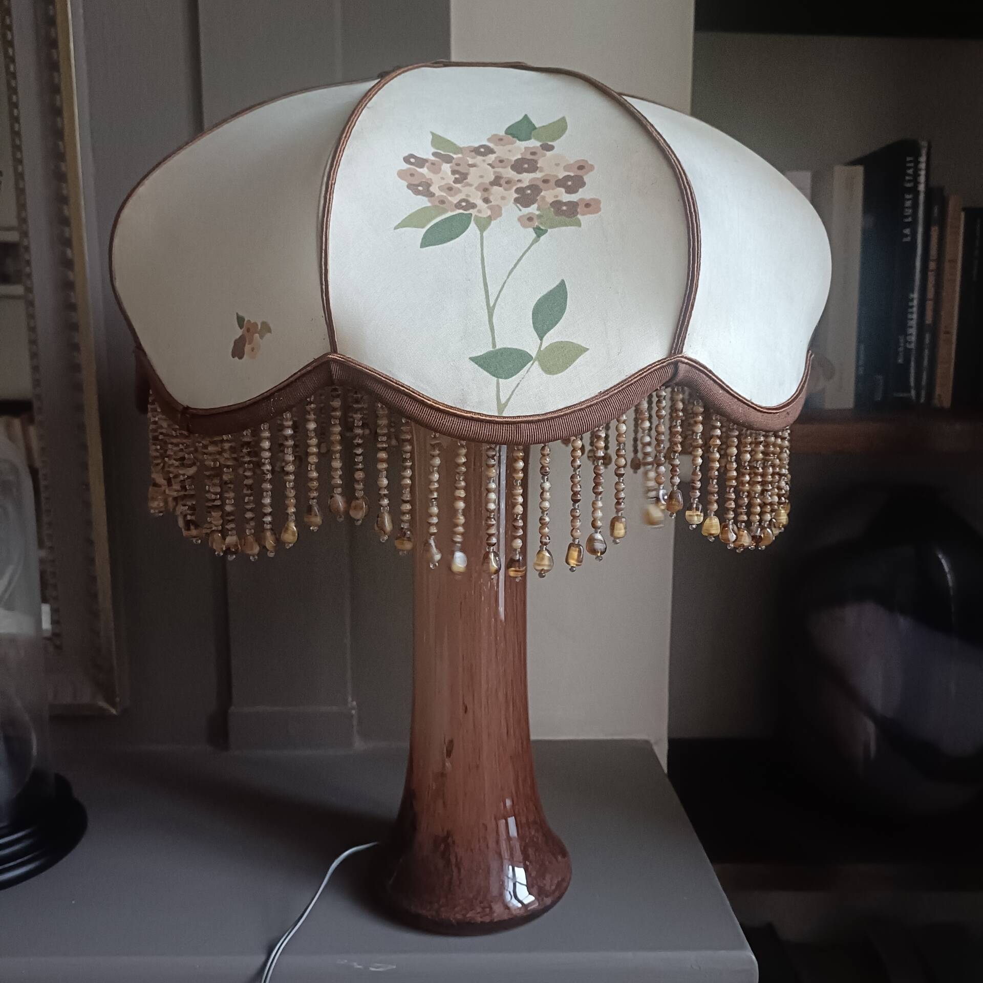 Lampe en verre bullé vintage 
