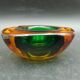 Rare Murano glass "Multi-Color" ashtray with Seguso shell elements