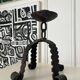 Brutalist iron candlestick Folk art