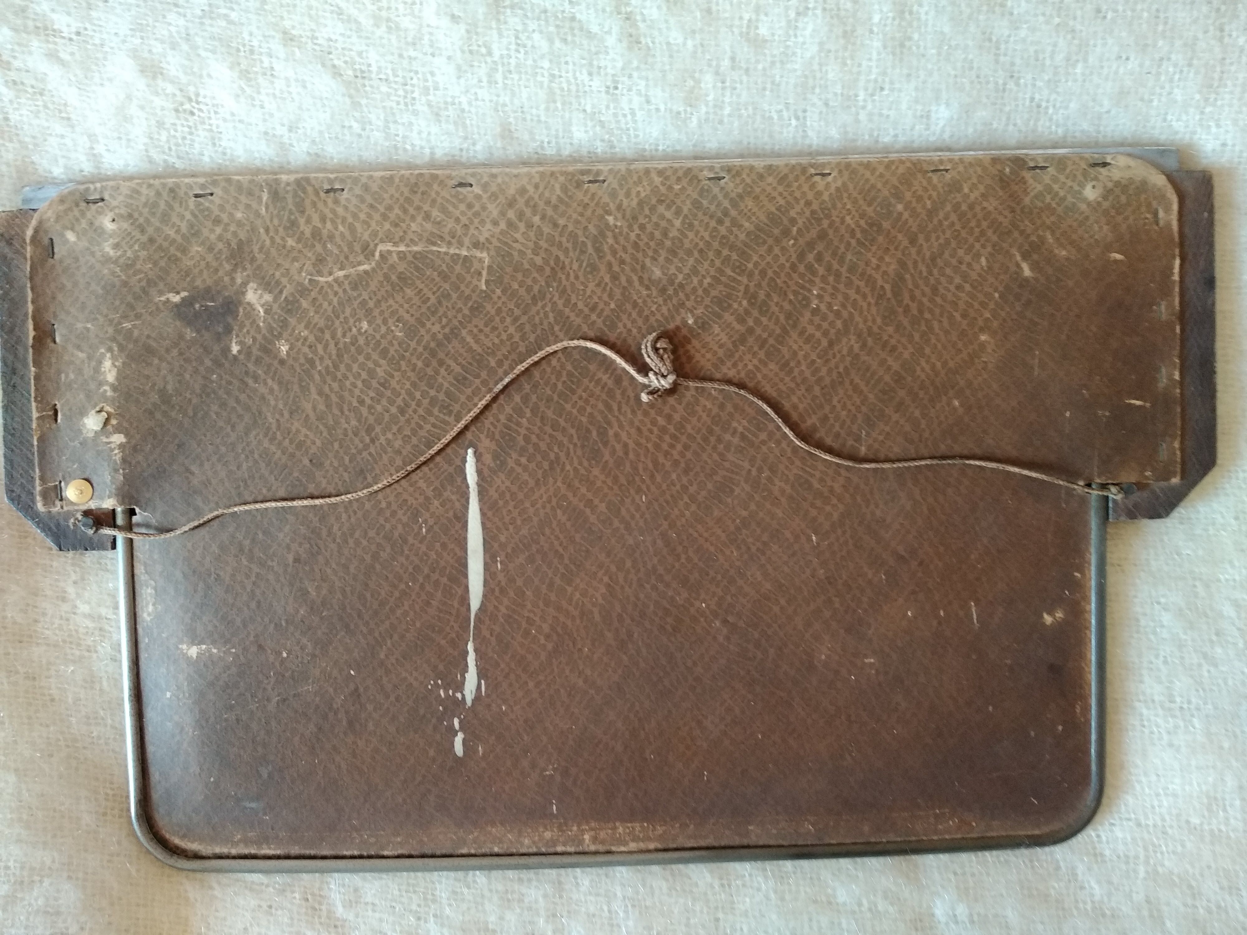 Miroir art déco bois et métal argenté 44x26cm
