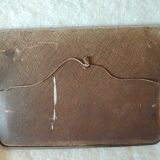 Small Art Deco mirror wood and silver metal