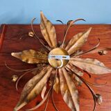 Italian ceiling light in gold-tone metal, 1970s