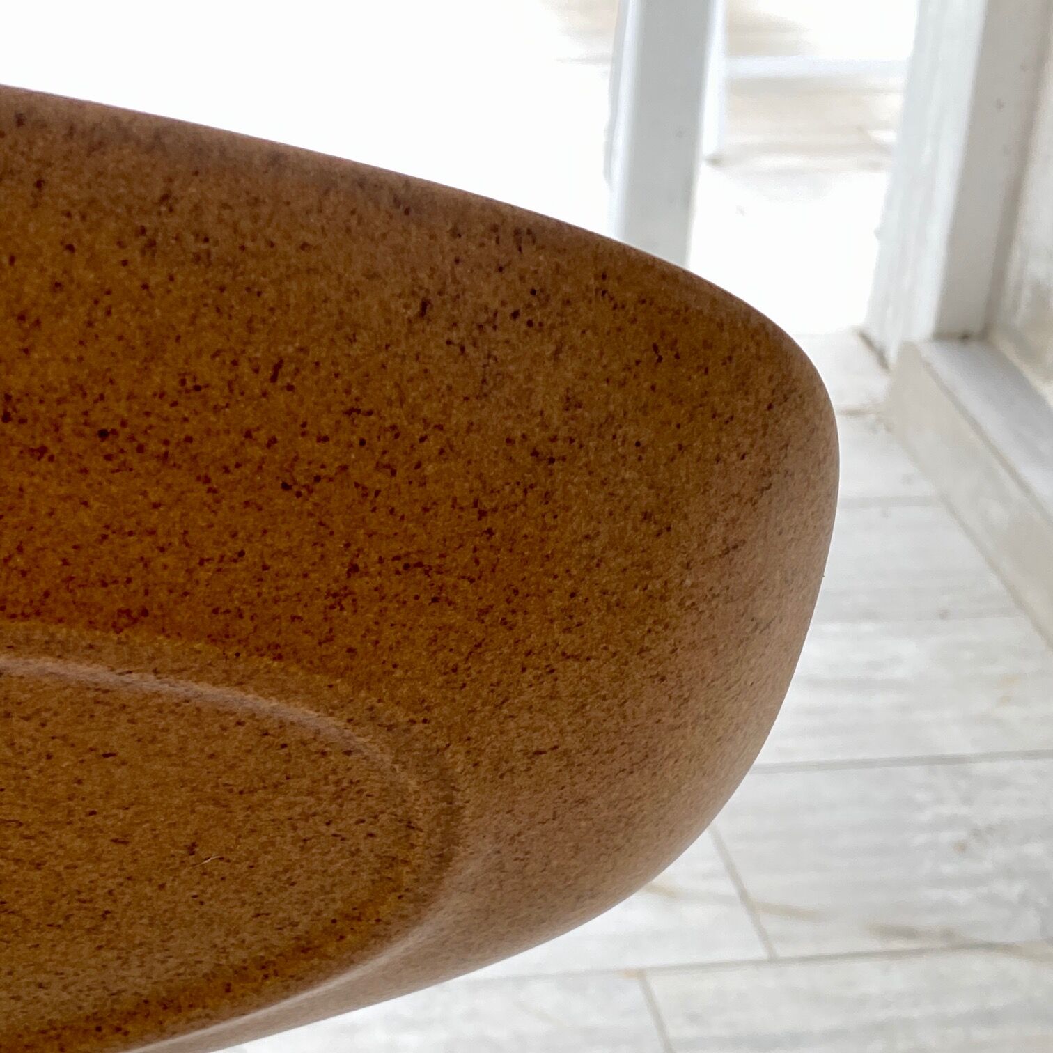 Sandstone dish, from France 1950, fish patterned, brown