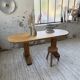 Brutalist pine oval table