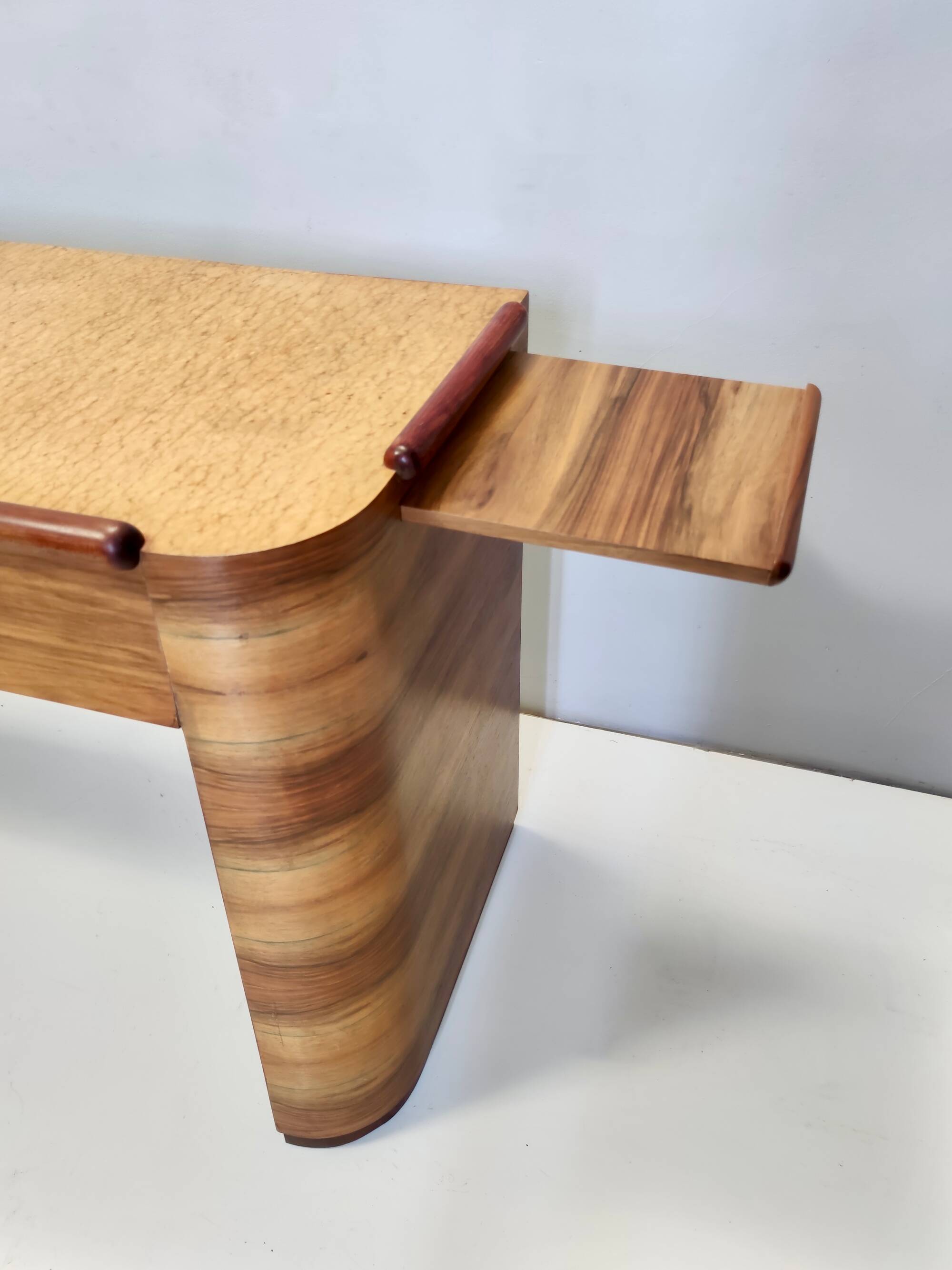 Art Deco desk in walnut, birch and beech, Brianza, Italy