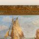 Ancient painting, Marine, signed 20th century