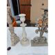 4 wooden candle holders