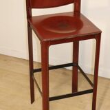 Matteo Grassi high stool in leather and metal
