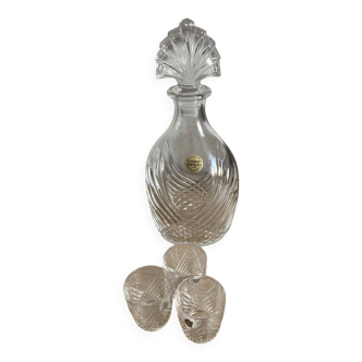 Carafe cristal d’arques + 3 verres