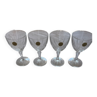 Lot de 4 verres à vin  Cristal d’Arques