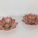 Mother-of-pearl flower candle holders