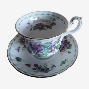 Tasse royal albert february intitulé violets série des mois de l’année