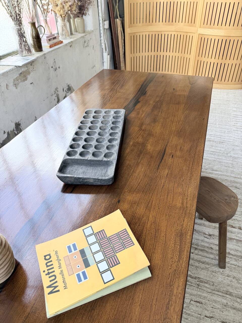 Table de ferme campagne noyer massif XL 250cm