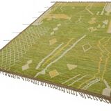 Handmade Turkish One of a Kind 203 cm x 303 cm Green Wool Carpet