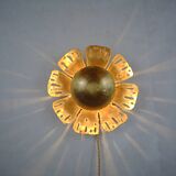 Brass plate flower sconce by Svend Aage Holm-Sörensen for Holm-Sörensen, Denmark.
