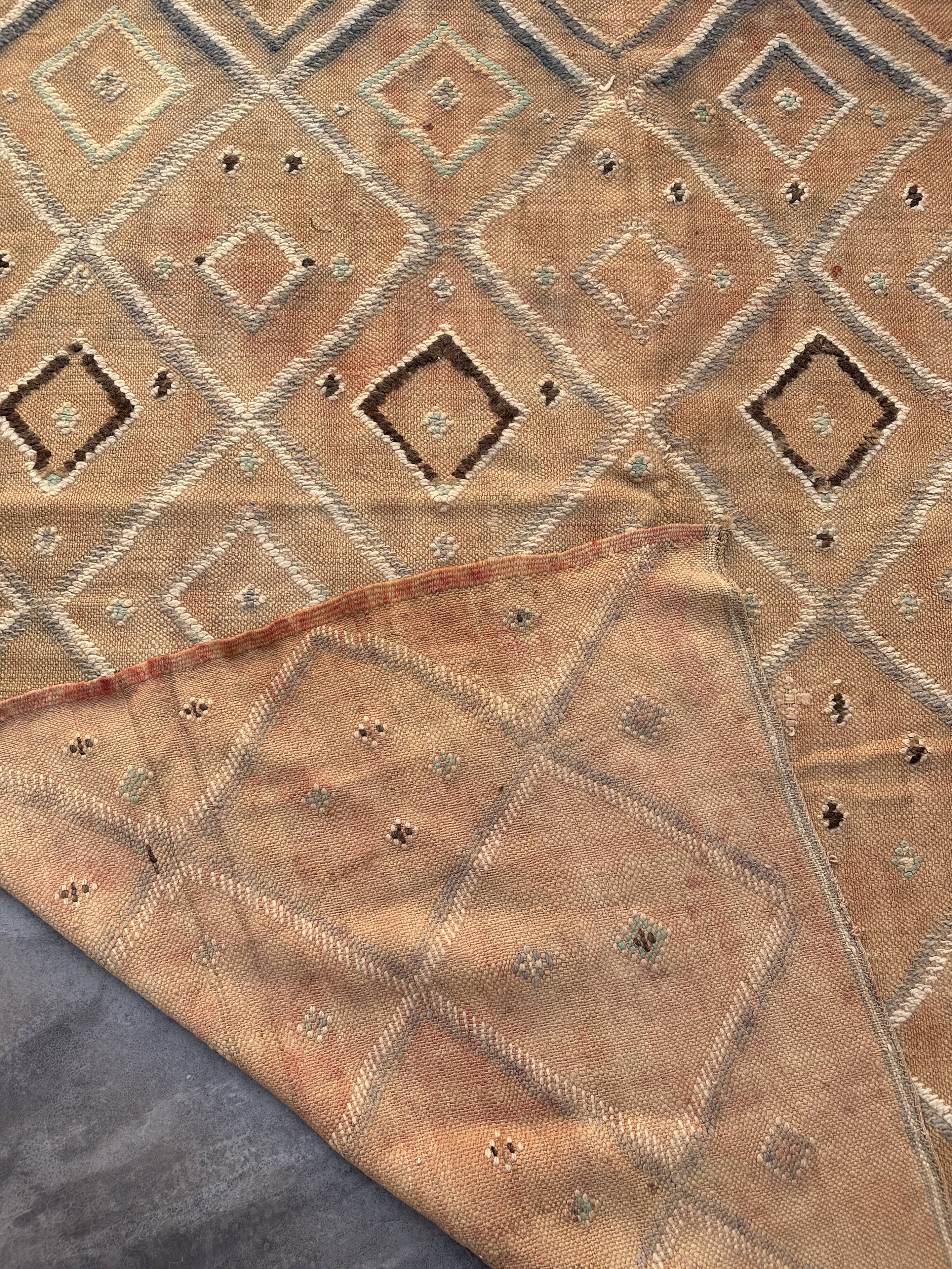 Kilim Boujad beige Berber rug - 157 x 326 cm