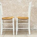 Vintage white straw chairs