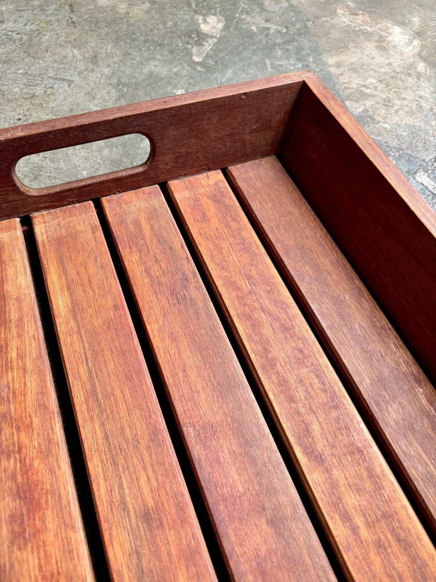 Dark laminated wood top