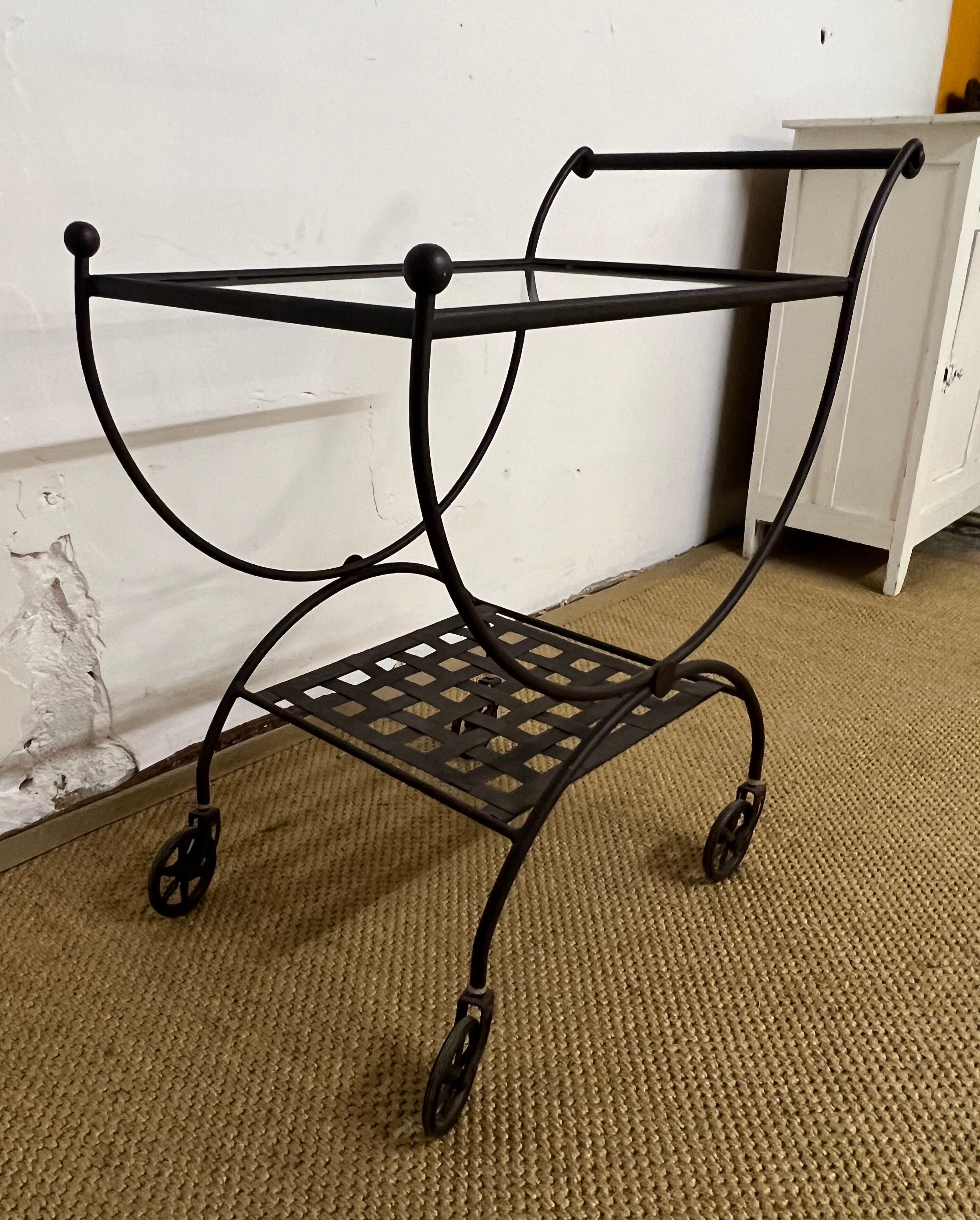 Wrought iron service trolley