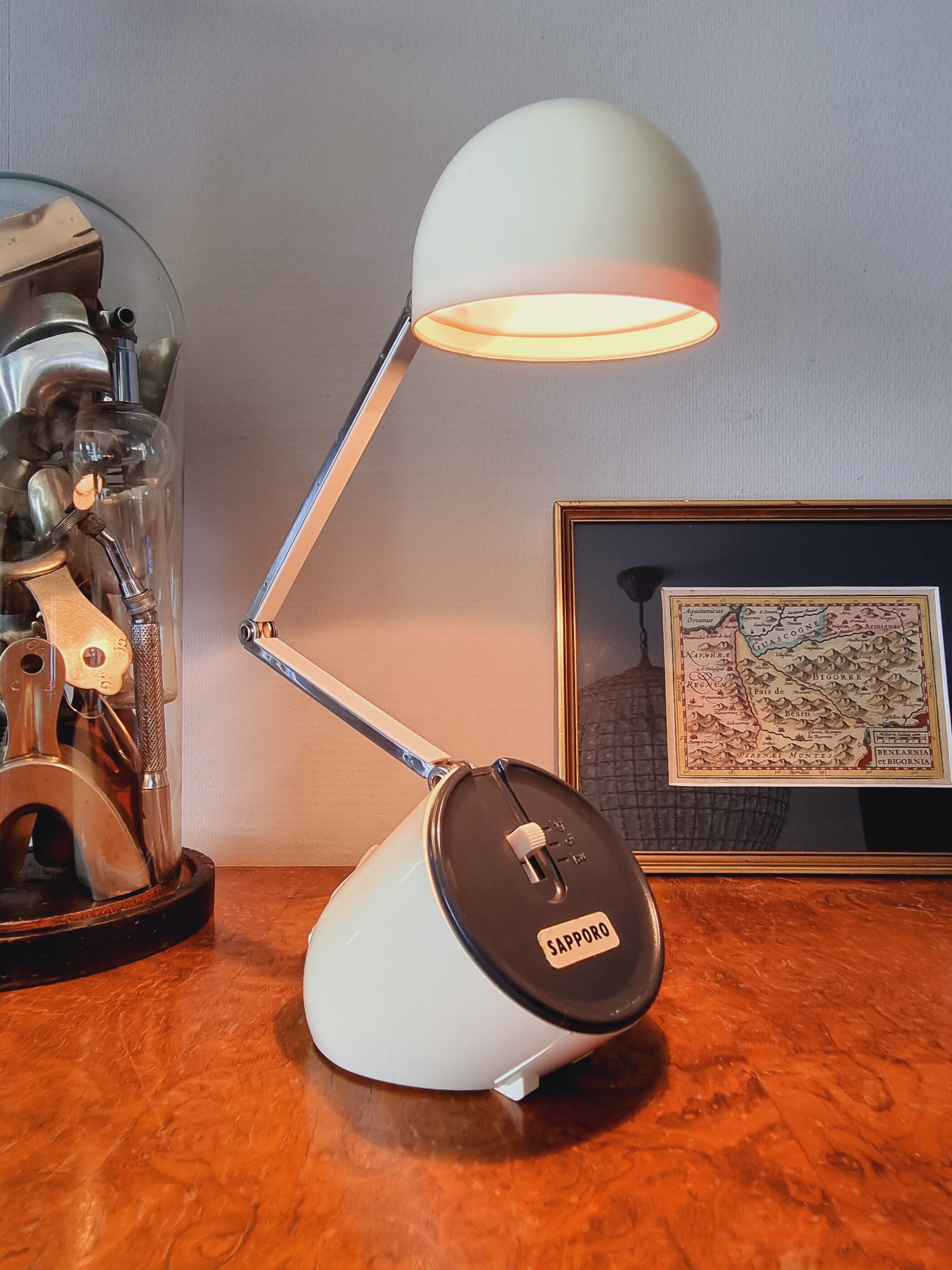 Japanese desk lamp, Space Age design, Kreo-Lite. 1970