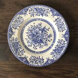 Set of 6 English dessert plates, in ironstone ceramic, flower patterns