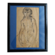 Study of a female nude in charcoal and sanguine, first half of the 20th century
