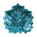 Vallauris green ceramic leaf dish