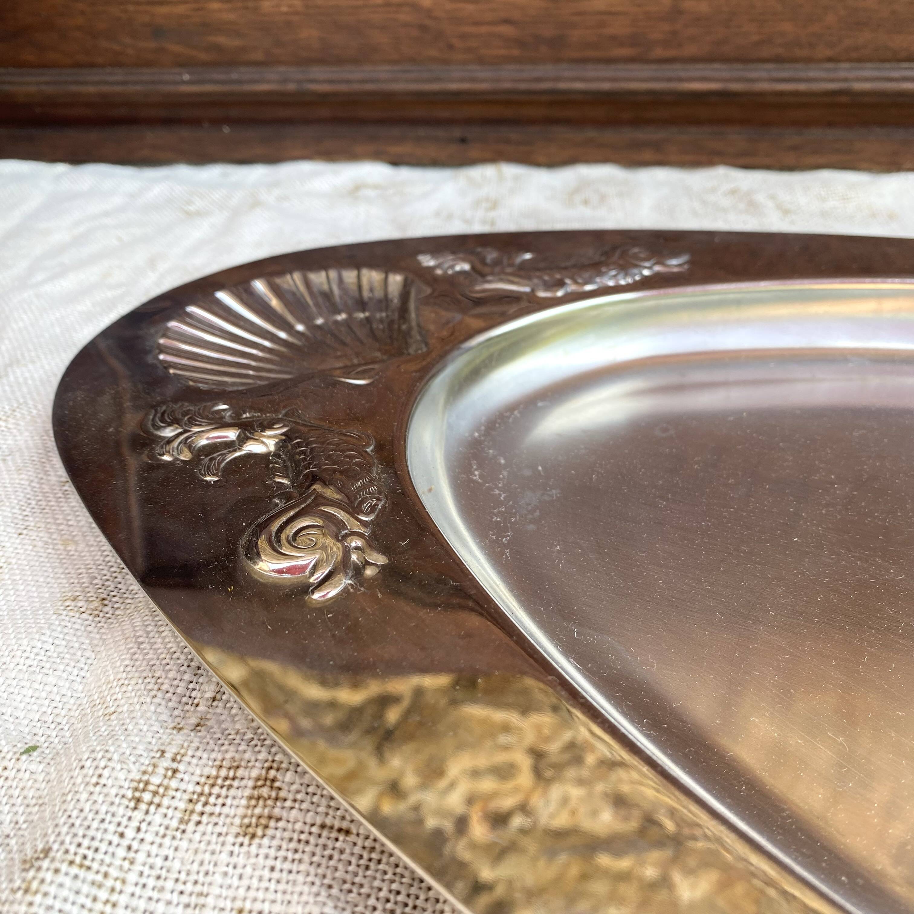 Stainless steel plate for fish and shellfish Jean Couzon