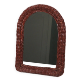 Vintage mirror with wicker border
