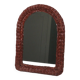 Vintage mirror with wicker border