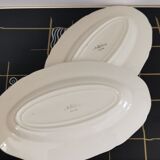 2 oval raviers Sarreguemines solid ivory color