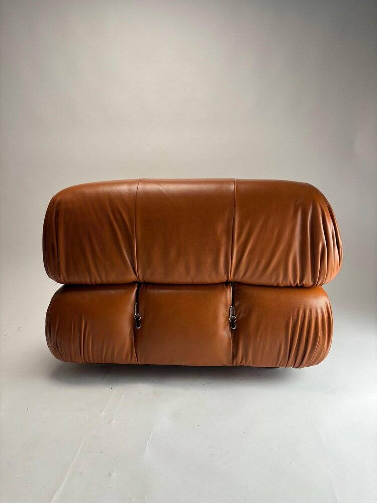 Camaleonda Lounge Sofa in Cognac Leather by Mario Bellini for B&B Italia, 1973, Set of 4