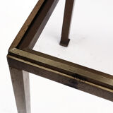Pair of tables in golden brass