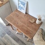 Farmhouse desk / console / side table in solid oak, country style.