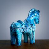 Rimini Blu horse sculpture by Aldo Londi for Bitossi, Italy, 1970s
