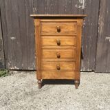 4-drawer solid oak chest of drawers
