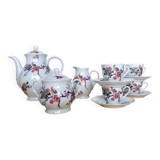 Service café bernardaud Limoges oiseaux fleurs