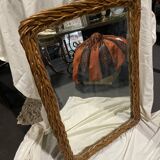 Vintage wicker mirror 1950