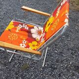 2 folding armchairs camping or beach vintage 70
