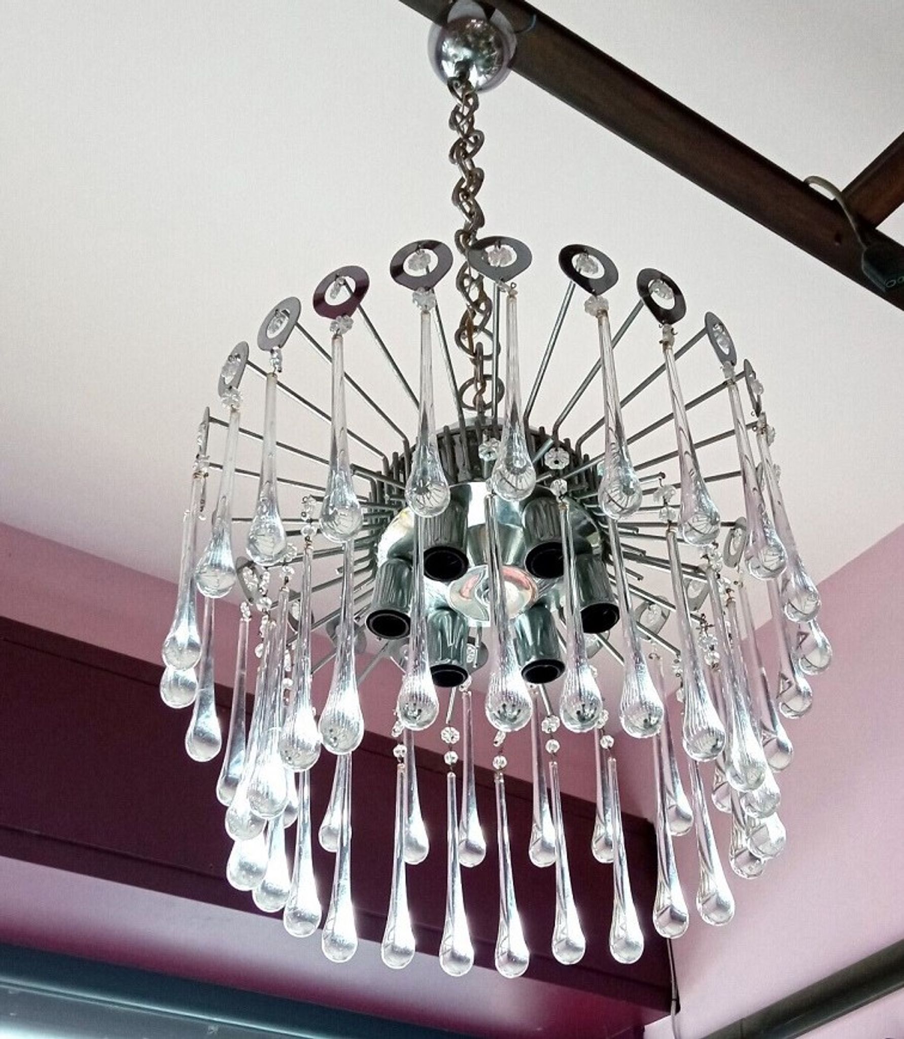 Lustre italien de la cascade de Murano