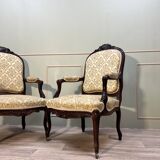 Pair Of Regency Style Flat Back Armchairs 19th Century