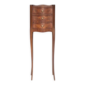 Vintage marquetry bedside table, bedside table with 3 drawers, end table, Louis XV style.