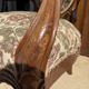 Antique Louis XV cabriolet armchair - carved wood - floral fabric