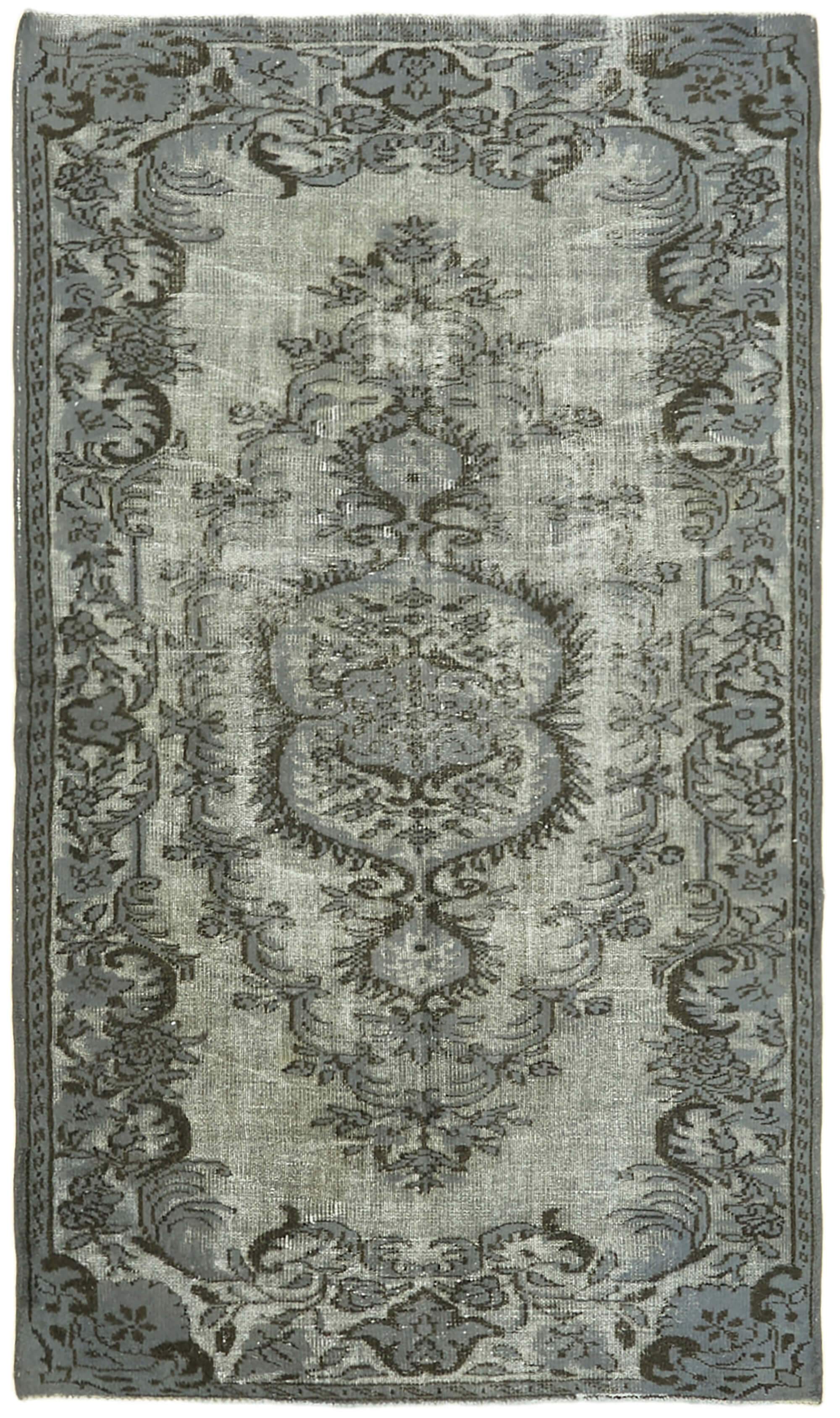 Hand-knotted antique oriental 1970s 147 cm x 241 cm grey carpet