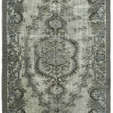 Hand-knotted antique oriental 1970s 147 cm x 241 cm grey carpet