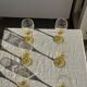 Set of 6 vintage yellow stemmed glasses: consisting of 4 large and 2 small.