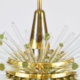 Lustre Bakalowits Miracle Sputnik en laiton avec tiges en verre cristal, années 1960